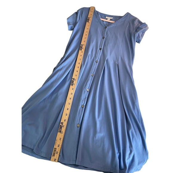 J.Jill Blue Jersey Cap Sleeve V-Neck Fit and Flare Midi Dress XSmall - Picture 9 of 10